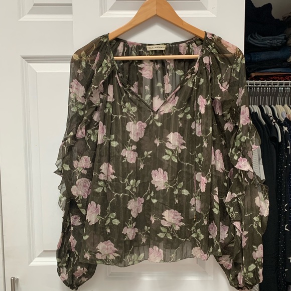 floral sheer blouse